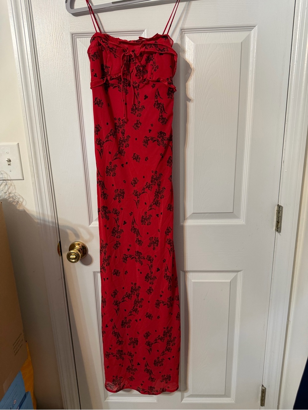 wild fable Bright Red Floral Maxi Dress